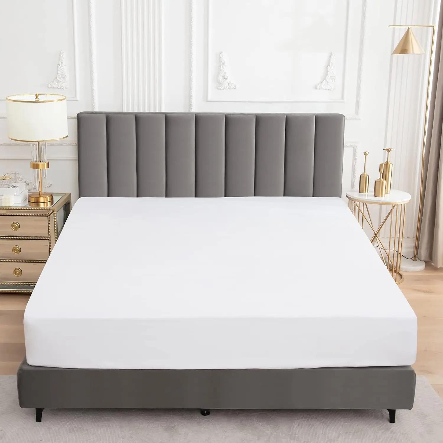 Folha de cama à prova d'água, protetor confortável colchão com elástico elástico, cuidado lavável e fácil - Image 1