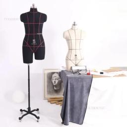 Manequim De Costura De Nível Profissional Para Mulheres, Capa De Algodão Criativa, Pode Ser Pinado Metade Do Corpo, Costureira Manequins Matel Base - Image 4