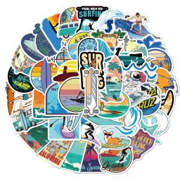 10/30/50 pçs verão surf adesivos praia surf adesivo à prova dwaterproof água diy prancha bagagem carro bicicleta garrafa de água decalque adesivo - Image 1