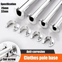 304 flange de aço inoxidável assento guarda-roupa cabide haste fixação acessórios de ferragem cortina haste tubo gancho suporte fixo assento - Image 2