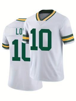Camisola de Rugby de manga curta respirável masculina, Uniforme Design Clássico, Camisa de Futebol Americana Branca para Treino Competição, No10 - Image 1