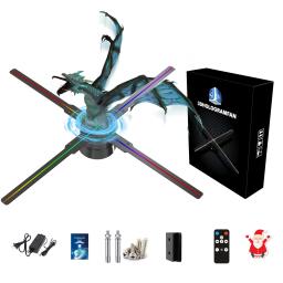 Projetor holográfico 3d com 4 luzes led e aplicativo de controle remoto e controle remoto para halloween, halloween, 18.1 polegada, 46cm - Image 4