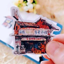 41 pçs viagem arquitetura paisagem adesivos turismo pvc papelaria scrapbooking diy diário álbum taiwan doce loja vara etiqueta - Image 6