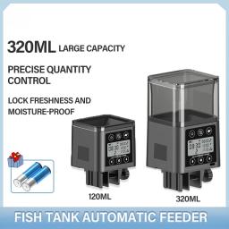 Alimentador automático de peixes com tela LCD LED, Grande capacidade, Timing inteligente, Alimentação Alimentar Tartaruga, 320ml - Image 1