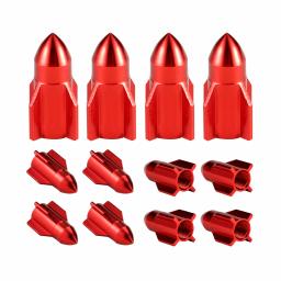 Alumínio foguete pneu válvula tampas para carro, motocicleta, moto liga de pneus capas, EUA Válvula hastes, carro-Styling peças, 4pcs por conjunto - Image 3
