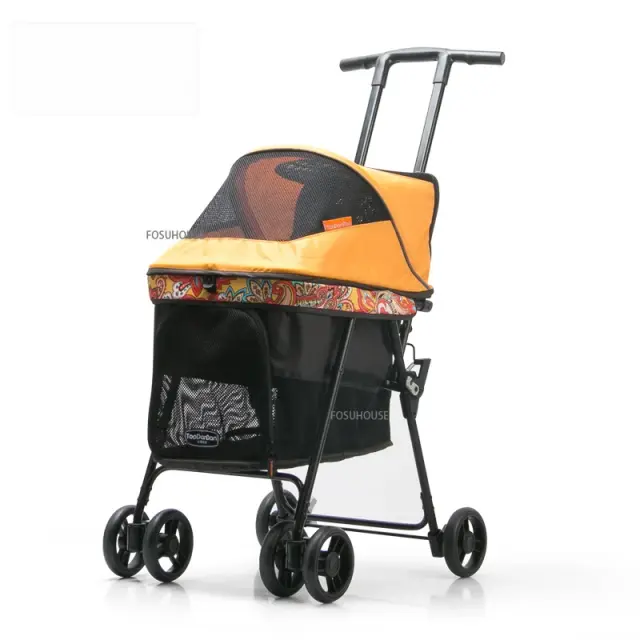 Carrinho Dobrável Moderno para Animais de Estimação - Leve, Portátil e Ideal para Passeios com Gatos e Cães