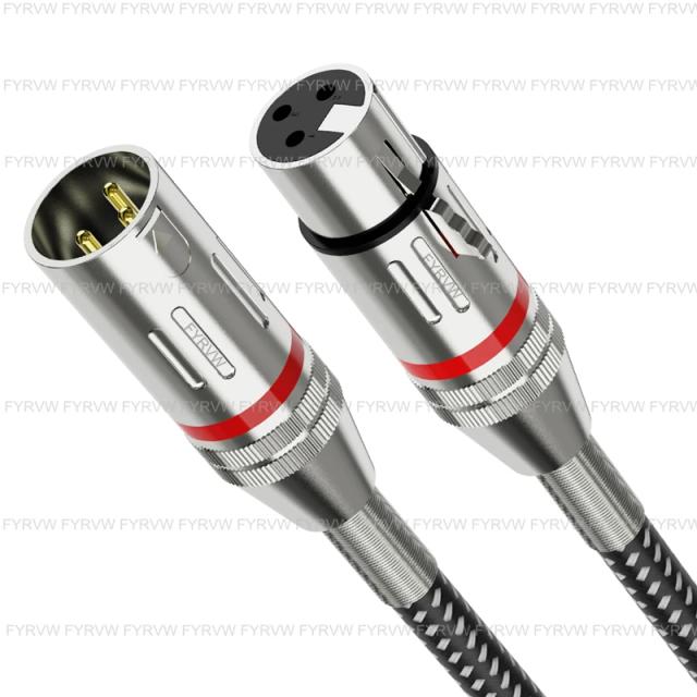 Cabo de Extensão Balanceado XLR Macho para Fêmea para Microfone e Equipamentos de Som profissional