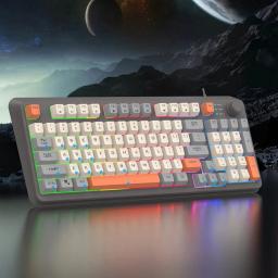 K82 Teclado mecânico para jogos com retroiluminação RGB, 94 teclas, portátil, com fio, computador, laptop, tablet - Image 1