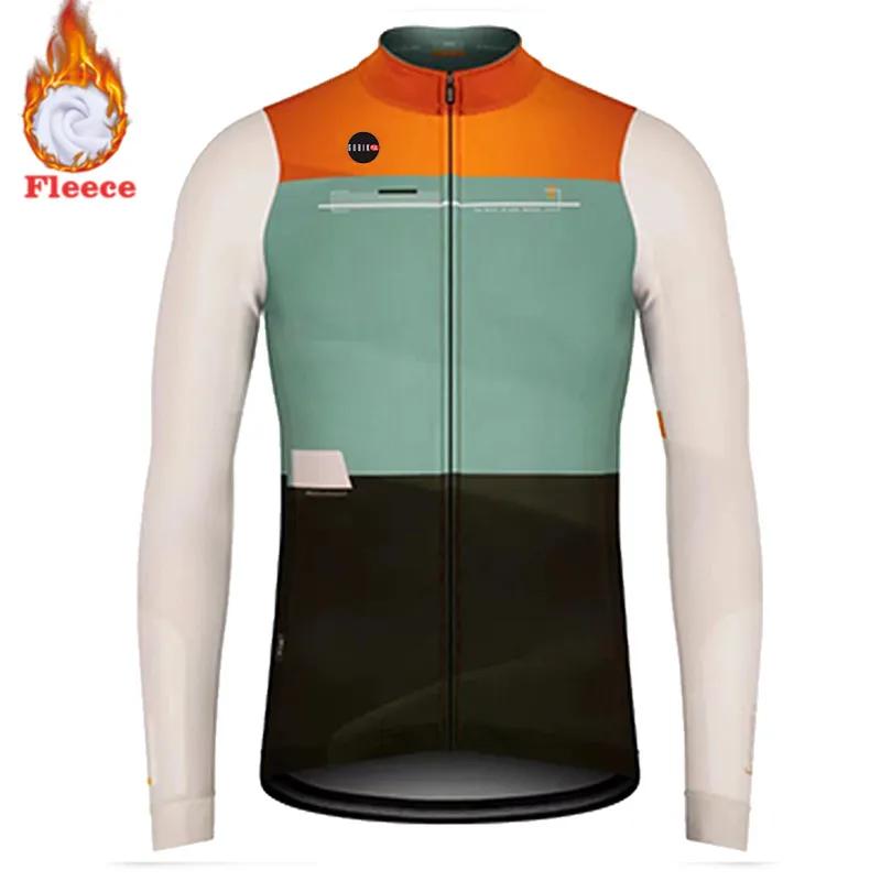 Equipe Ciclismo Conjunto de Roupas, Manga Longa Jersey, Jaqueta de Bicicleta Térmica, Calças, Bib, MTB Jersey, Mountain Bike, Inverno, 2023 - Image 1
