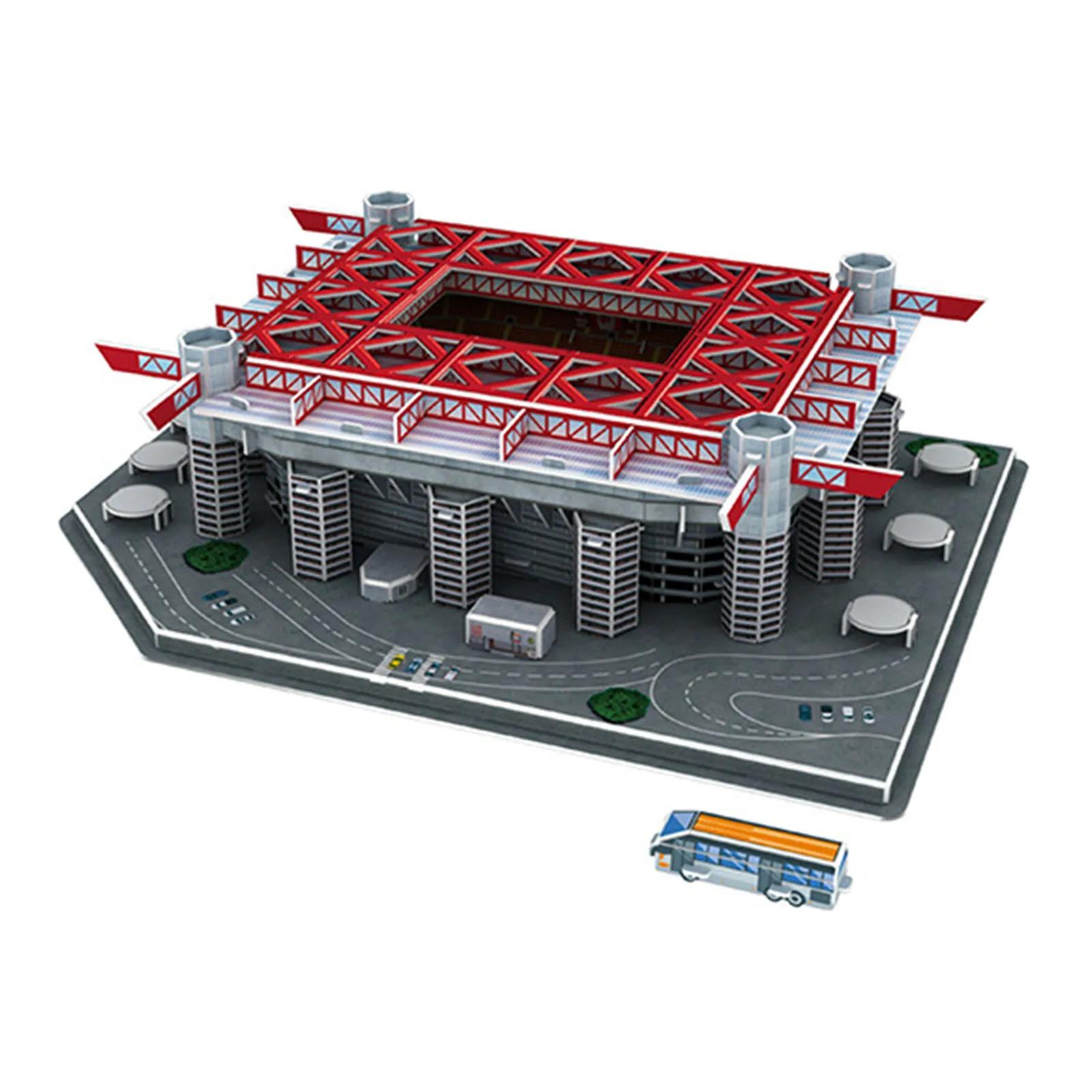 3D Football Field Model, DIY Assembly, Stadium Puzzle, Football Club Stadium, lembrança, brinquedos para crianças, crianças, adultos Presentes - Image 1