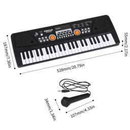 Piano elétrico USB e microfone, teclado musical digital, 16 tons, 8 ritmos, 6 músicas demo, presentes para crianças, 49 teclas - Image 2