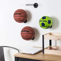 Montagem na parede Multi-purpose Futebol Prateleira De Exibição, suporte Da Bola, Basquete Rack De Armazenamento, Ferro Poupança De Espaço, Decoração Da Sala De Estar, 1Pc - Image 2