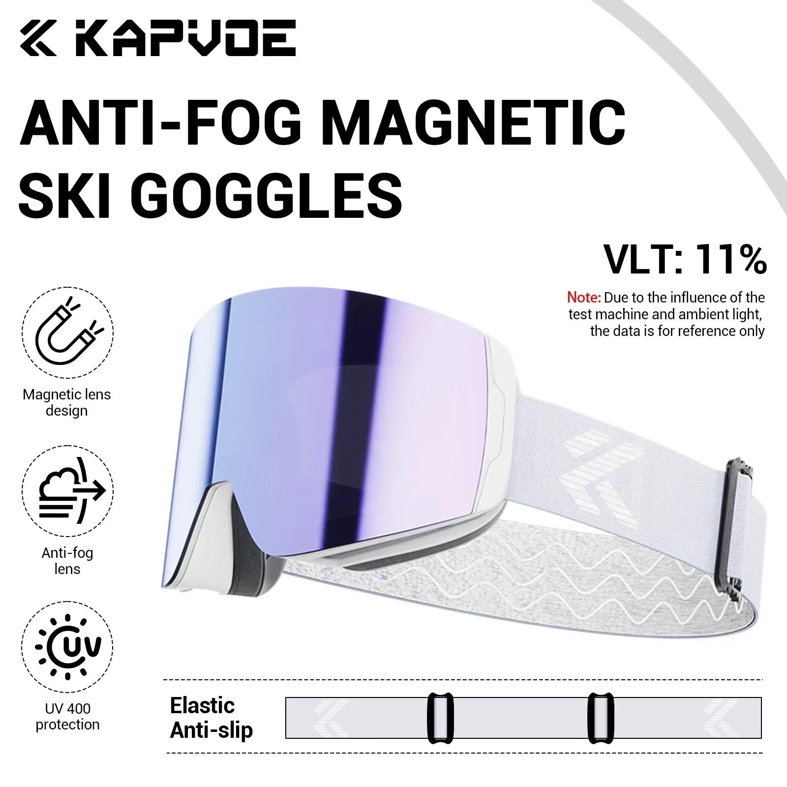 Kapvoe óculos de esqui fotocromáticos, lentes duplas, anti-neblina, uv400, esportes de inverno, snowboard, homens, mulheres, neve, novo - Image 1