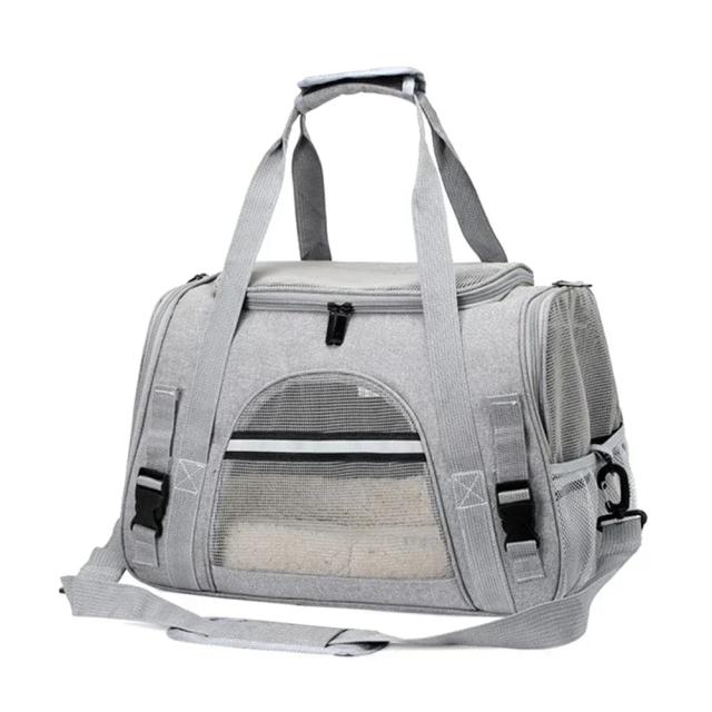 Mochila Transportadora de Pet em Algodão Grosso com Almofada, Design Anti-Sufocamento e Malha Ventilada para Viagens ao Ar Livre