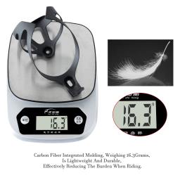 HUALONG Gaiola para garrafa de água de bicicleta de fibra de carbono 3K Gaiolas para suporte de garrafa de água para bicicleta de estrada MTB, preto fosco, peso (16± 2g) - Image 5