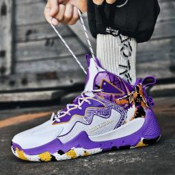 Tênis de basquete masculino amortecimento respirável antiderrapante wearable tênis de corrida ginásio treinamento atlético tênis de basquete para mulher - Image 4