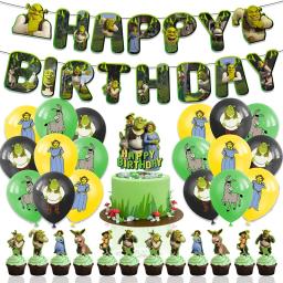 Filme Shreke Tema Decorações para Crianças, Festa de Aniversário Balão, Baby Shower, Banner Party, Cake Topper, DIY Brinquedos Suprimentos - Image 1