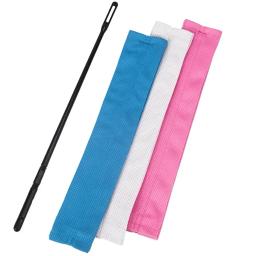 Haste de limpeza de flauta de silicone com pano absorvente 34.6cm limpador de instrumento multifuncional para flautas e piccolos rosa azul cinza - Image 6