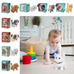 Novo robô de pelúcia filhote de cachorro interativo latido filhote de cachorro brinquedo de pelúcia cauda balançando andando presente educacional chilren - Image 6