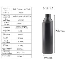 HPA Air Tank CO2 Recarga para o aquário, acessórios de mergulho Paintball, 0,22, 0,3, 0,35, cilindro de gás 0,45L, 300BAR, 4500PSI, 30MPA - Image 5