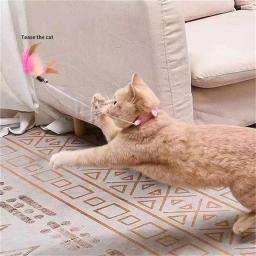 Brinquedo interativo com penas Varinha para gatos, Teaser de penas engraçado, Vara com sino, Coleira de gatinho, Brinquedos de treinamento para gatos - Image 2