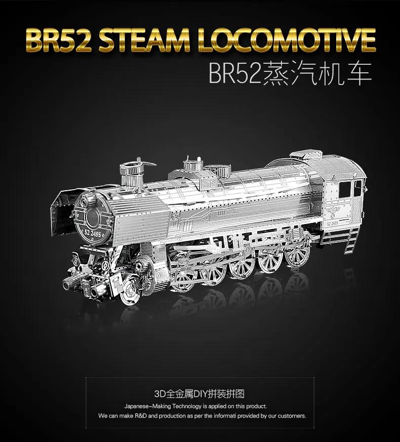 MMZ MODELO IRONSTAR-3D Metal Puzzle, BR52 Locomotiva a Vapor, Kit de Montagem Modelo, DIY 3D Laser Cut, Brinquedos para Presente - Image 1