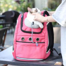 Portadores de animais de estimação portátil malha respirável cão mochila dobrável grande capacidade gato saco transporte ao ar livre viagem suprimentos para animais estimação - Image 5