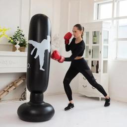 1pc ko estilo sacos de areia de boxe inflável saco de boxe 160cm/63 polegada coluna de boxe karate taekwondo adereços de treinamento - Image 5