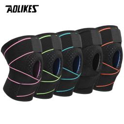 AOLIKES-Quick Dry Suporte Joelho, Coolfit, Quick Dry, Gel De Sílica, 4 Molas Sports KneePad, Patella Joelheiras, Buraco Protetor de Joelho, 1Pc - Image 4