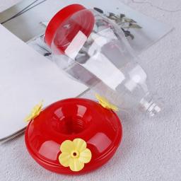 Plástico pássaro água alimentador garrafa, enforcamento beija-flor alimentador, jardim ao ar livre plástico flor ferro gancho pet fornecimentos, novo, 1pc - Image 2