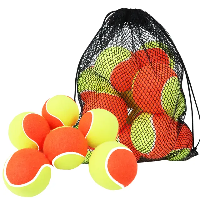 Bola de Treinamento de Baixa Compressão Soft Elastic com Bolsa de Transporte - Conjunto com 6 Bolas de Tênis para Crianças e Iniciantes