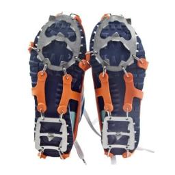 Anti-Skid Manganês Aço Escalada Crampons, Sapatos De Escalada Ao Ar Livre, Caminhada De Inverno, Pesca No Gelo, Sapatos De Neve, Sapato De Sobrevivência, 18 Dentes - Image 3