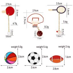 Série de esportes broches futebol basquete pingpong badminton esmalte pino bola criativa emblema camisa saco lapela pino estudante jóias - Image 6