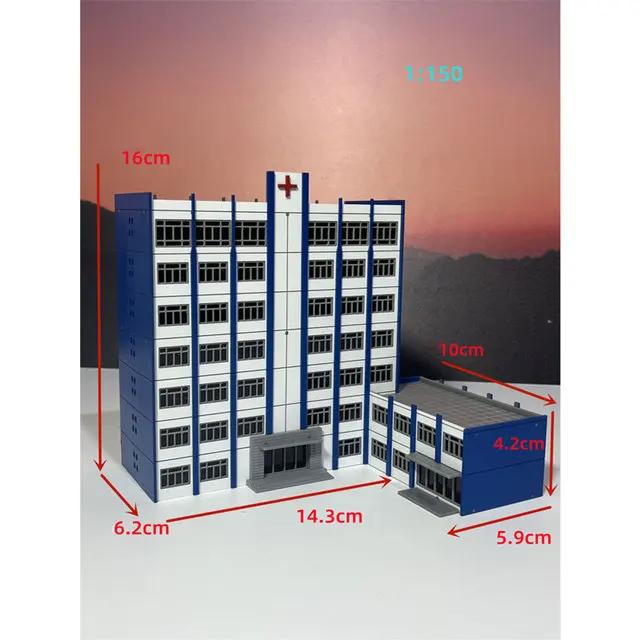 Modelo de Construção em Miniatura Escala HO e N: Hospital, Cena de Trem e Paisagens Urbanas para Montagem DIY