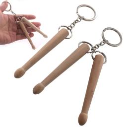 Mini baqueta chaveiro de madeira tambor vara fivela anel chaveiro gadget jóias presentes para o músico aniversário feriado - Image 1