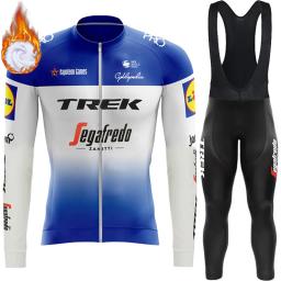 Homens Inverno velo térmico ciclismo terno, roupas de bicicleta, Jersey, calças, camisa profissional, roupas gel, conjunto MTB, TREK Sports Set, 2024 - Image 5