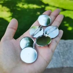 Base de broche com alfinetes de segurança, crachá para fazer jóias, acessórios DIY, 25mm, 5 pcs - Image 3