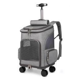 Grande Capacidade Portátil Pet Bag Mochilas Dobrável Universal Roda Trolley Caso Dog Bag Respirável Pet Viagem Mochila - Image 5
