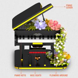 Criativo Piano Violino Bloco De Construção, Mini Instrumento Musical DIY, Modelo De Montagem De Flor Eterna, Presente De Aniversário Infantil - Image 4