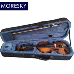 Moresky Natural Spruce madeira violino com caso, 1/2 Bege Side - Image 5