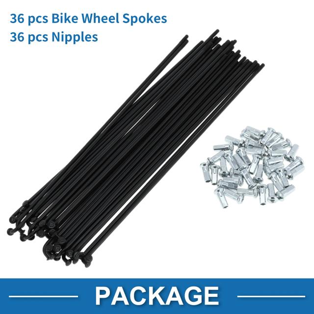 X Autohaux Raios de Bicicleta 12G Aço Carbono Preto 125-185mm