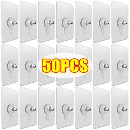 50/1 pçs adesivo parafuso ganchos de parede moldura de foto relógio pendurado prego titular punch-livre cozinha banheiro gancho de armazenamento - Image 1