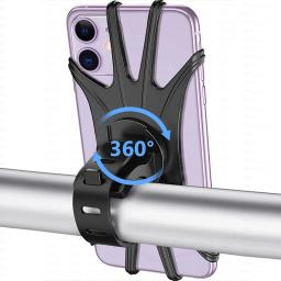 Suporte de telefone para motocicleta bicicleta universal - Instalação segura 360 °   Aperto de silicone resistente às intempéries com rotação - Escolha ideal - Image 1