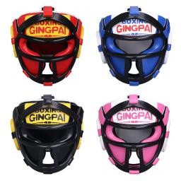 PU Sanda Boxe Capacete para Crianças, Proteção Espessada, Taekwondo Headguard Set, Artes Marciais Headguard - Image 3