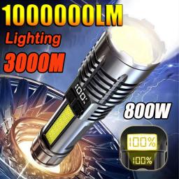 Lanterna LED Recarregável, Alta Potência, Zoom Telescópico, Bateria Embutida, Ao Ar Livre, Emergência, Acampamento, Pesca, Tocha - Image 1