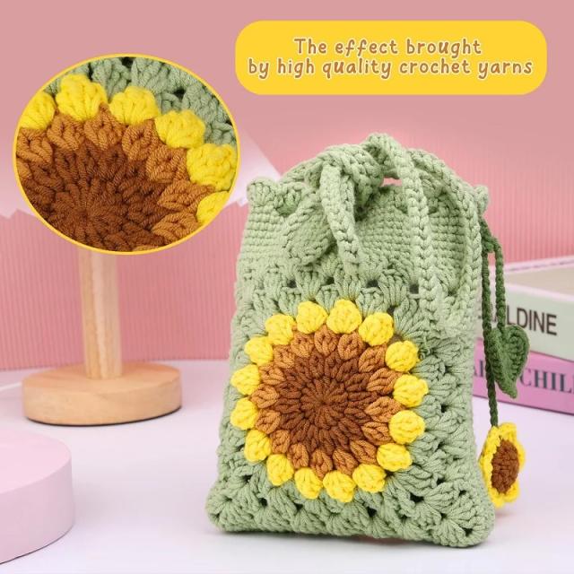 Kit Completo de Fios de Tricô e Crochê para Iniciantes - Materiais Artesanais DIY para Criar com Amor