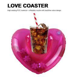 1-5 pçs pvc inflável beber copo titular amor em forma de coração piscina float festa decorações flutuante água cerveja suportes - Image 2