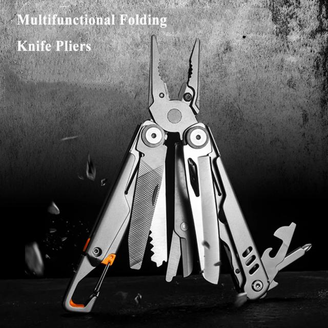 Faca Dobrável Multitool para Camping e Aventuras ao Ar Livre com Chave de Fenda e Abridor de Garrafas