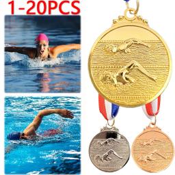 Medalha com fita no pescoço, vencedor de metal, ouro, prata, bronze, 5cm, para competição, corrida, festa, 1 a 20 peças - Image 1