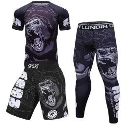 Boxe masculino Compressão Sport Set, Rashguard, Jitsu Bjj Rash Guard, Conjuntos de Kickboxing, Muay Thai Jersey, MMA Sportswear - Image 6
